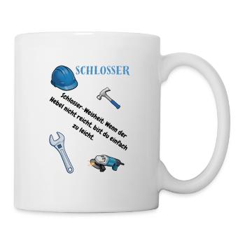 Schlosser T-Shirt Lustiges Geschenk Metallbau-Fans - Tasse - Weiß - Rechts