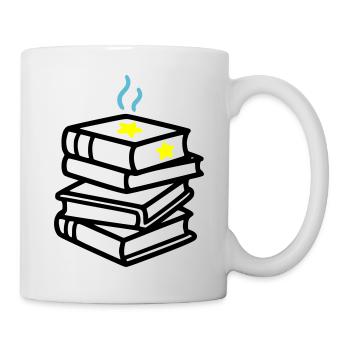Bücherstapel Stern Fantasy Lesen Buchclub - Tasse - Weiß - Rechts