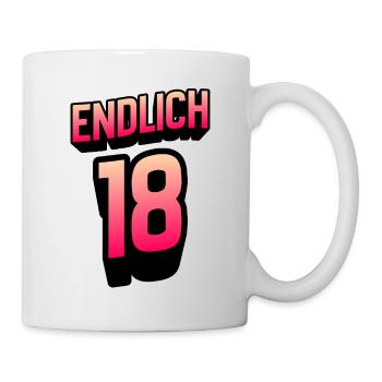 Endlich 18 Gradient Neon - Tasse - Weiß - Rechts