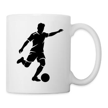 Joueur de football Silhouette Attaquant de football - Mug blanc - blanc - Droite
