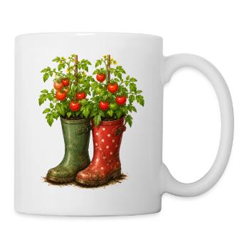 Tomato Plants in Wellies Garden Motif - Mug - white - Right