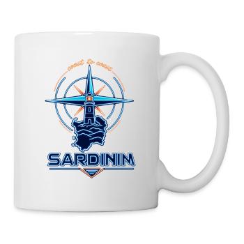 Neon lighthouse compass Sardinia travel badge - Tasse - Weiß - Rechts