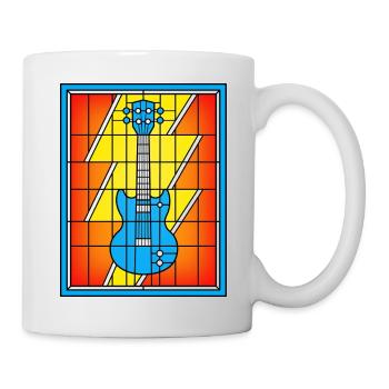Guitare bleue vitral - Mug blanc - blanc - Droite