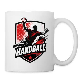 Handball Shield Motiv mit Ball - Tasse - Weiß - Rechts