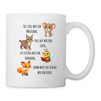 Waldfreunde Lernspruch für den Schulanfang 2026 - Tasse - Weiß - Rechts