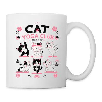 Cat Yoga Club Kawaii Zen Cats - Mug blanc - blanc - Droite
