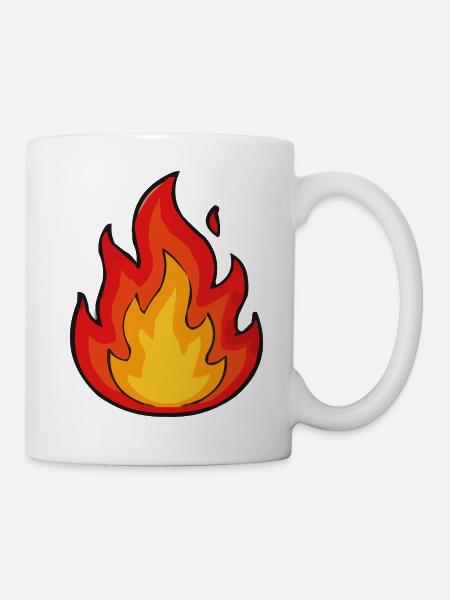 Flammenkraft Feuer-Icon - Tasse - Weiß