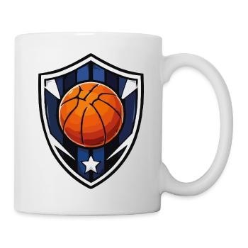 Basketball Schild-Wappen - Tasse - Weiß - Rechts