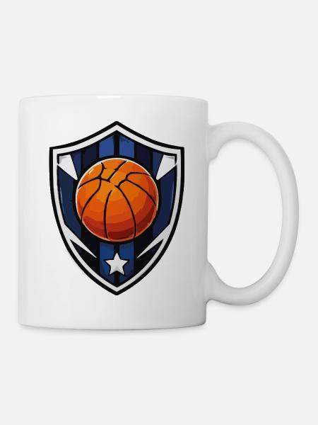 Basketball Schild-Wappen - Tasse - Weiß