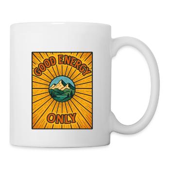 Good energy only mountain scenery - Mug - white - Right