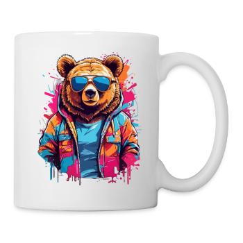 Neon Pop Bear with Sunglasses - Mug - white - Right