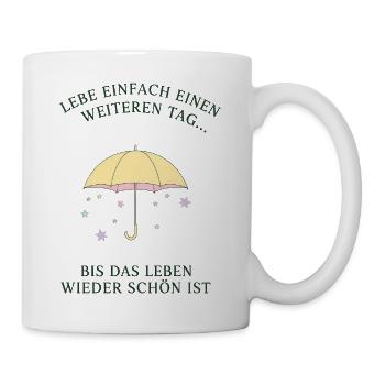 Pastellschirm Tagträume Spruch - Tasse - Weiß - Rechts