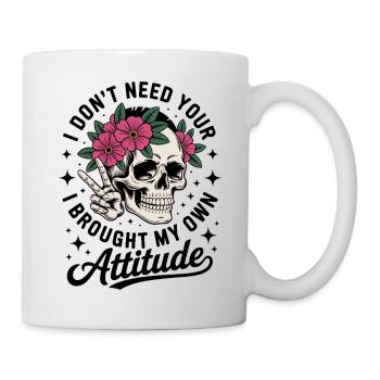 Floral Wreath Skull with Your Own Attitude Gift - Mug - white - Right