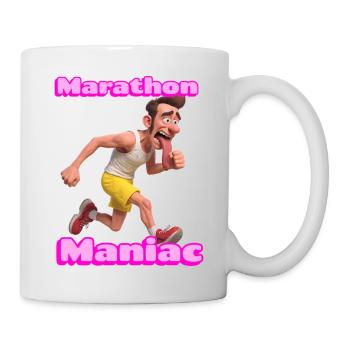 Marathon Maniac Cartoon Runner - Mug - white - Right