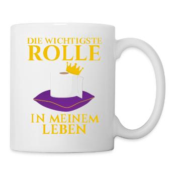 Wichtigste Rolle Im Leben Klopapier Spruch - Tasse - Weiß - Rechts