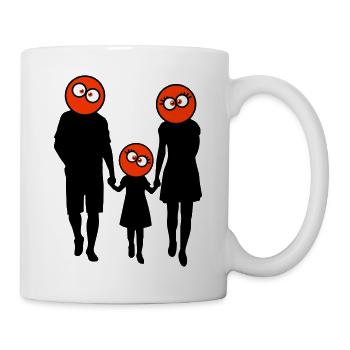 Silhouette familiale Chers enfants Parents Maman Papa - Mug blanc - blanc - Droite