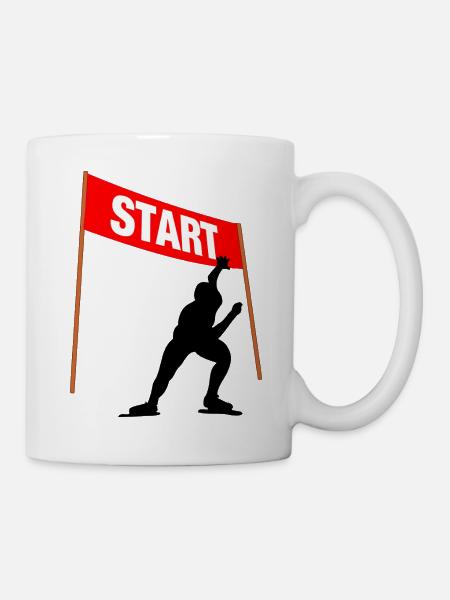 Eislaufstartlinie - Tasse - Weiß