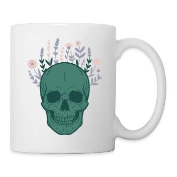 Skull Skull Botany Flowers Blossoms Mystical - Mug - white - Right