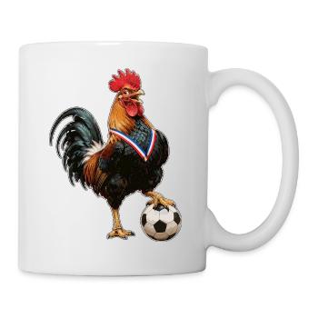 Coq de village ballon au pied - Tasse - Weiß - Rechts