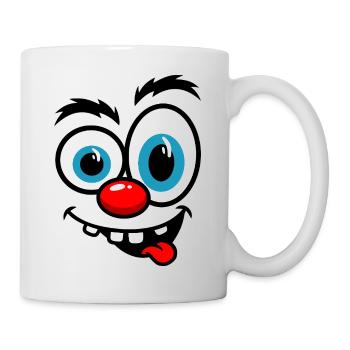 Caricature colorée du clown - Mug blanc - blanc - Droite