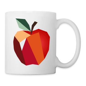 Geometrischer Apfel–Minimalistisches Frucht Design - Tasse - Weiß - Rechts