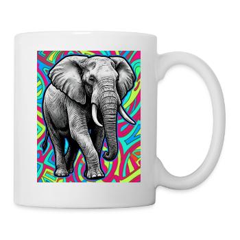 Elefant - Tasse - Weiß - Rechts