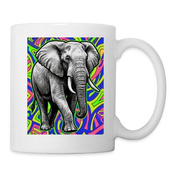 Elefant - Tasse - Weiß - Rechts