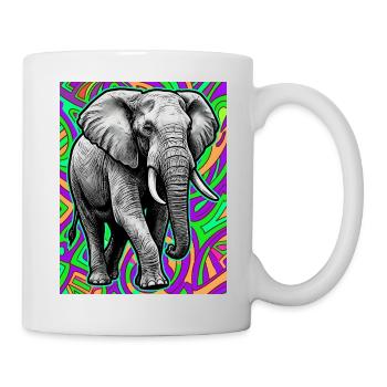 Elefant - Tasse - Weiß - Rechts