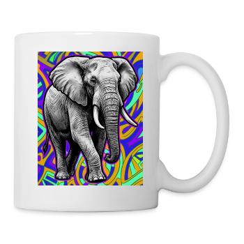Elefant - Tasse - Weiß - Rechts