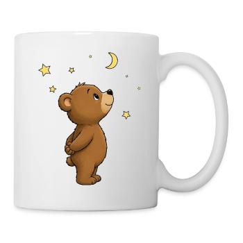 Cute bear with moon and stars motif - Mug - white - Right