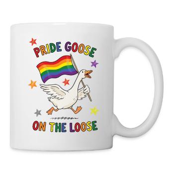 Mois de la fierté LGBTQ - L’oie de la fierté en liberté - Mug blanc - blanc - Droite