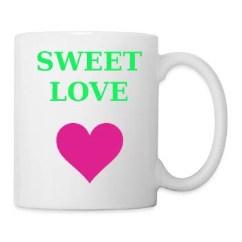 Sweet Love Herz Design - Tasse - Weiß - Rechts