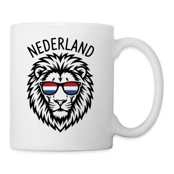 Nederland Lion in Dutch Flag Sunglasses - Mug blanc - blanc - Droite