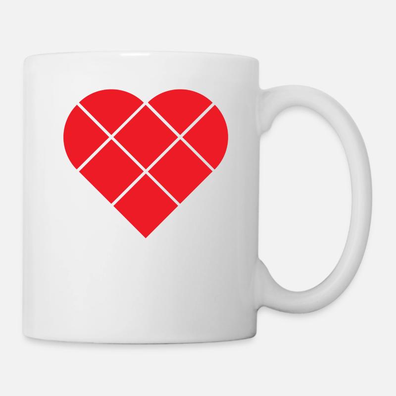 Klemmbausteine Herz: I Love Bricks - Tasse - Weiß