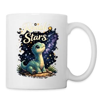 Reach for the Stars – Niedlicher Brachiosaurus - Tasse - Weiß - Rechts