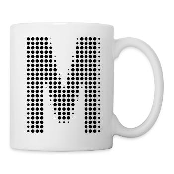 Buchstabe M – Punktmuster Initial Design - Tasse - Weiß - Rechts