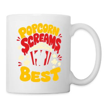 Popcorn Screams Taste Best Horror Fan - Mug - white - Right