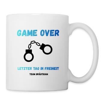 Team Bräutigam-JGA Männer Shirt - Tasse - Weiß - Rechts