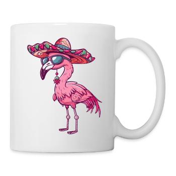 Flamingo Comic Funny Sombrero - Mug - white - Right