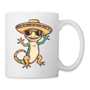 Lizard Comic Funny Sombrero - Mug - white - Right