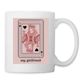 Herz-Königin mit Rose - Tasse - Weiß - Rechts