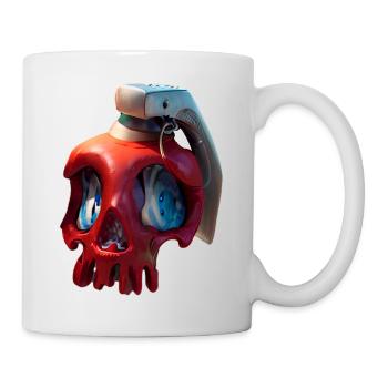 Red skull with VR headset - Mug - white - Right