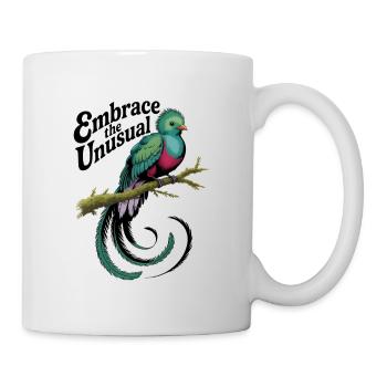 Colorful bird on a branch - Mug - white - Right