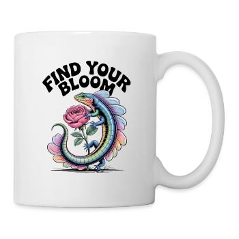 Colorful lizard with rose - Mug - white - Right