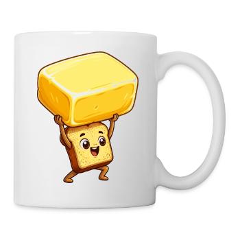 Brotheld hebt Butterblock - Tasse - Weiß - Rechts