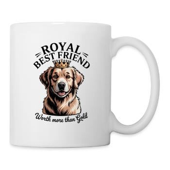 Un chien avec une couronne – un motif royal - Mug blanc - blanc - Droite