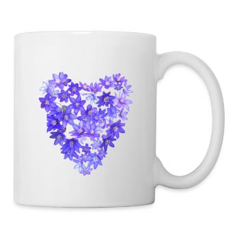 Cœur Violet Bleu - Mug blanc - blanc - Droite