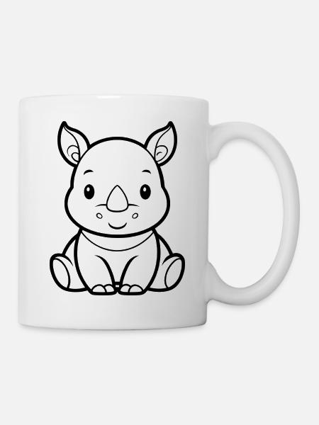 Baby-Nashorn - Tasse - Weiß