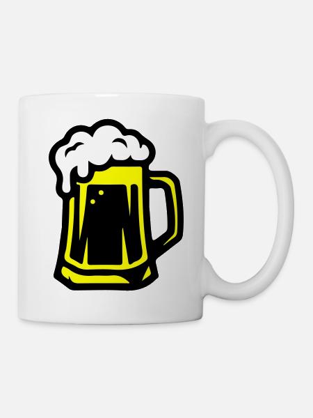 Bierkrug Bier Symbol - Tasse - Weiß