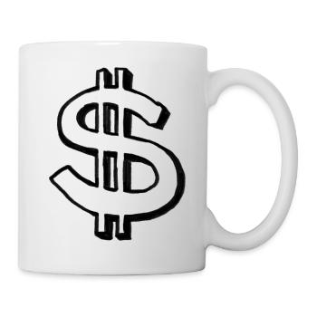 Signe dollar – Illustration - Mug blanc - blanc - Droite